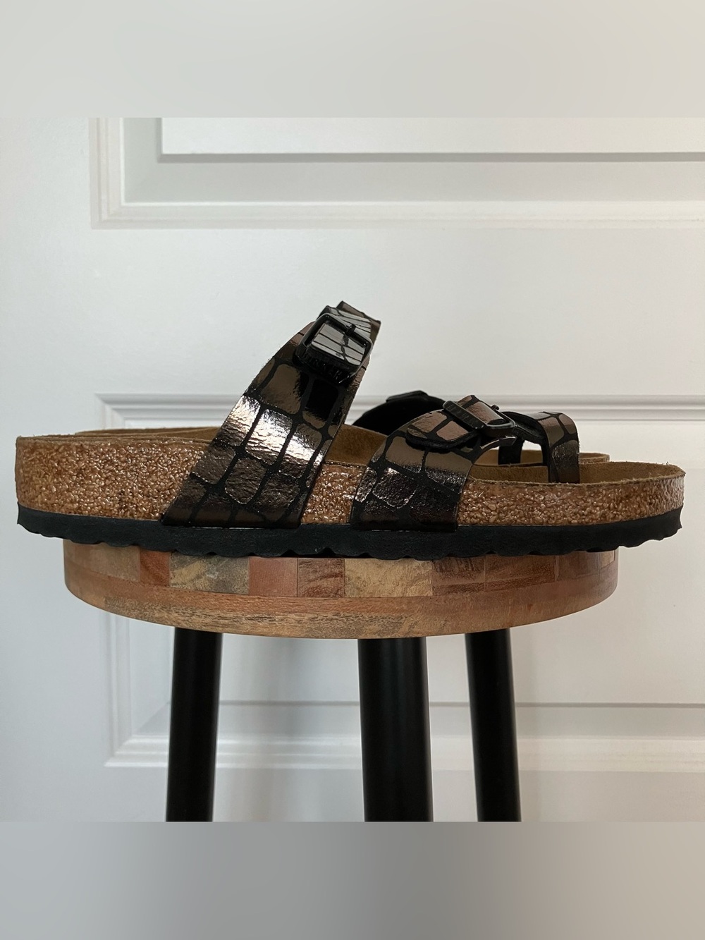 NEW Birkenstock Mayari Sandals Women EU 36 US 5-5.5 Black Gator Gleam 2026-517
